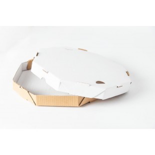 Caixa Pizza Oitavada 35cm Tampa e Fundo Branco 25 Unidades